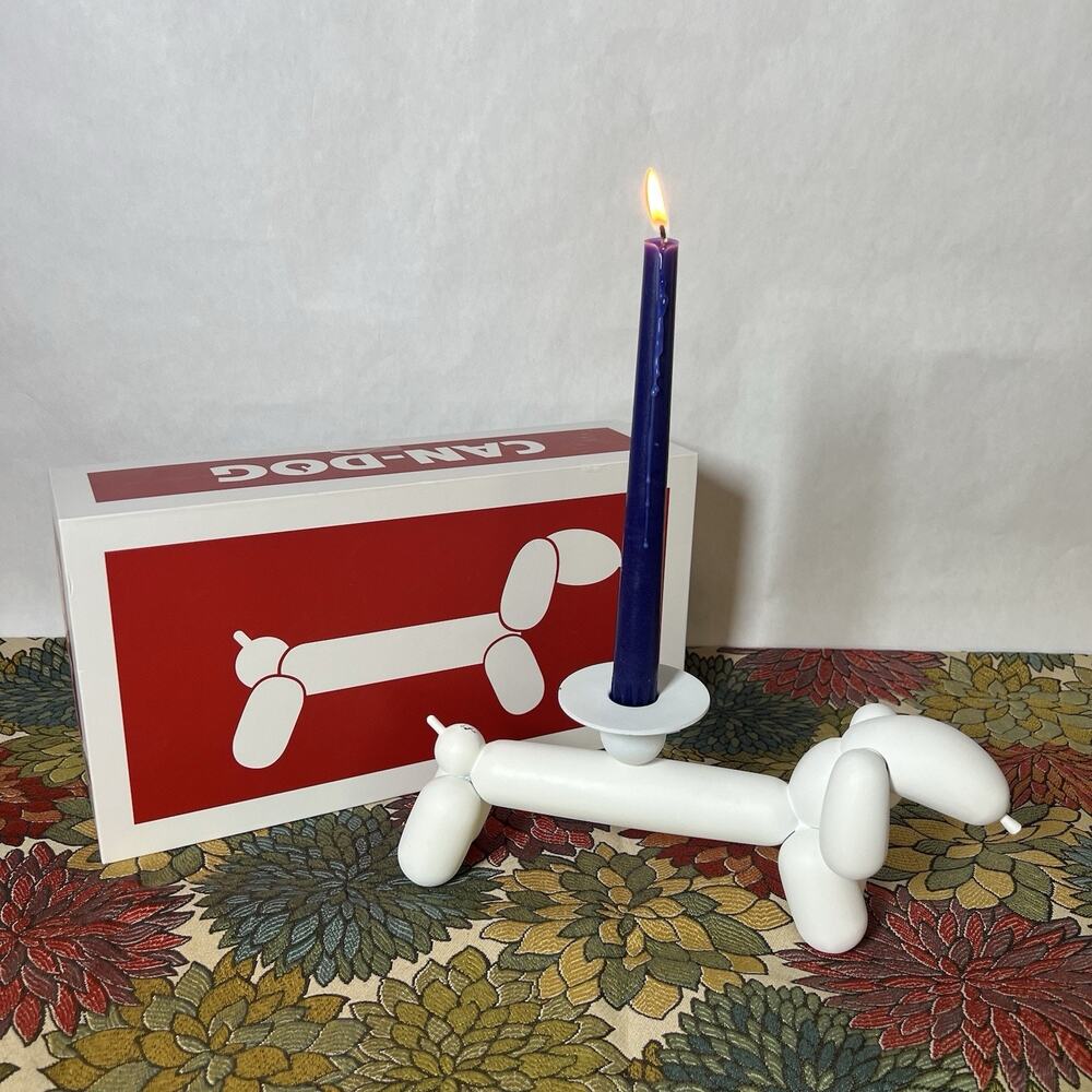 Fatboy Can‑Dog Candlestick • Powder Coated Metal Holder • Modern Design Decor